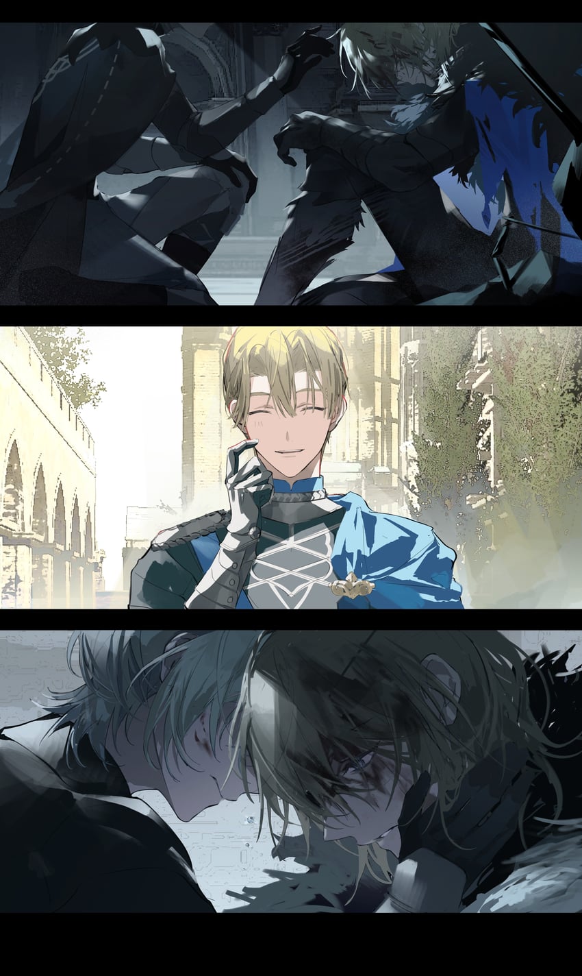dimitri alexandre blaiddyd and male byleth (fire emblem and 1 more) drawn by ameinu