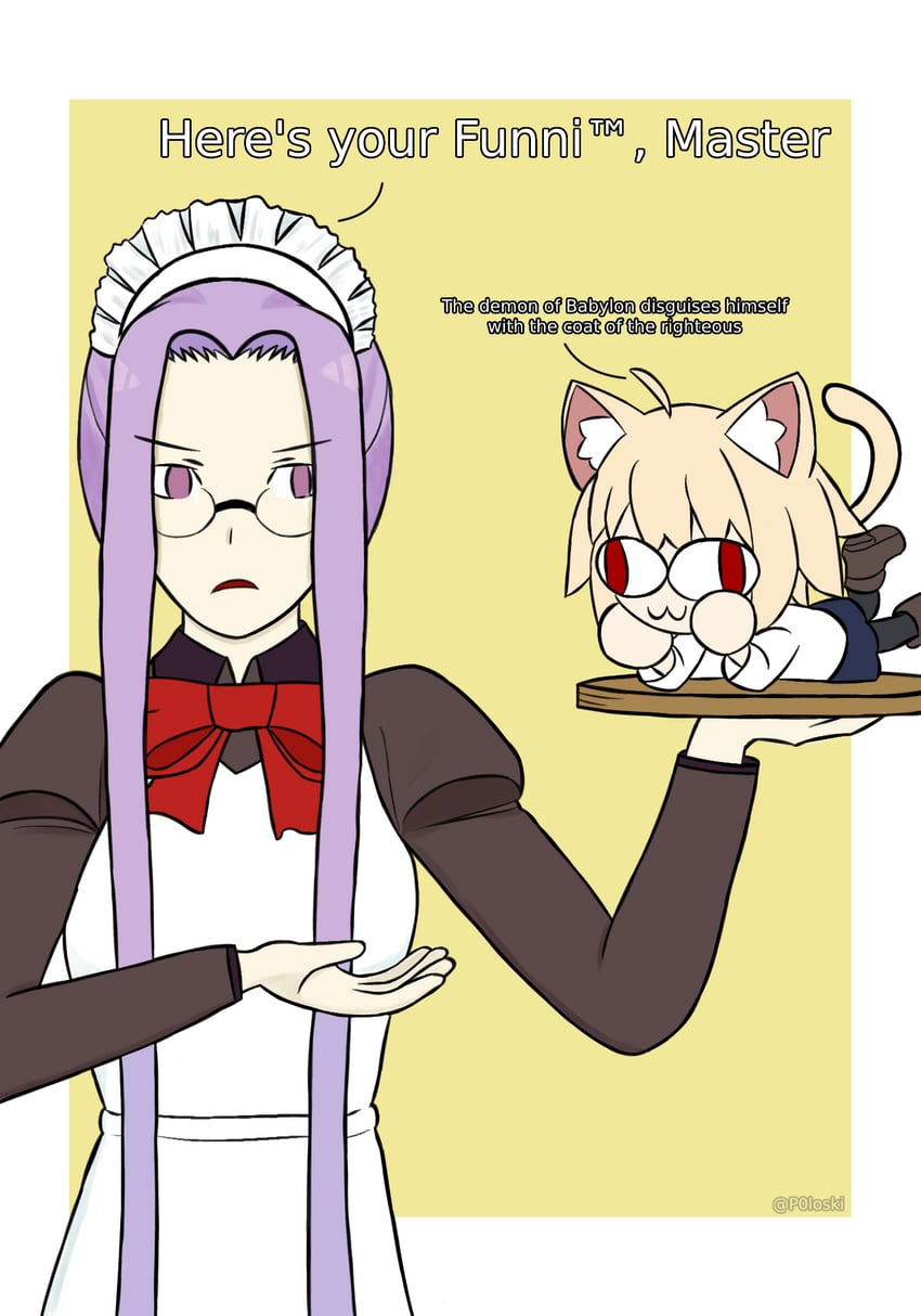 medusa and neco-arc (fate and 3 more) drawn by p0loski