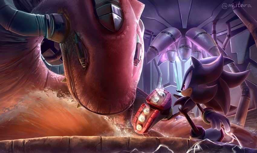 shadow the hedgehog and biolizard (sonic and 1 more) drawn by miitara