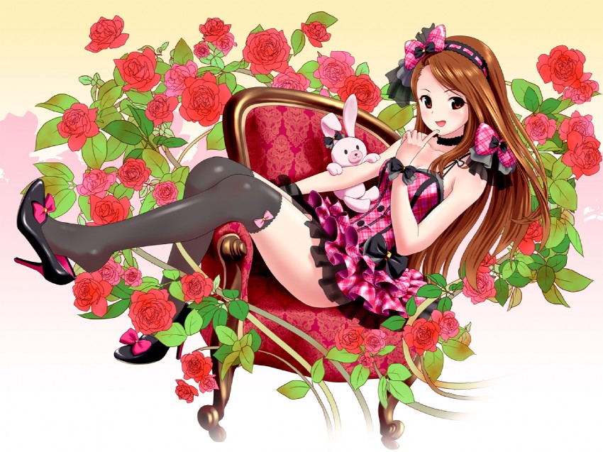 minase iori and usa-chan (idolmaster) drawn by ponnetsu