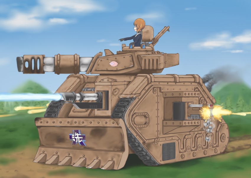 nishizumi miho (girls und panzer and 1 more) drawn by aminji_(liaoumen)