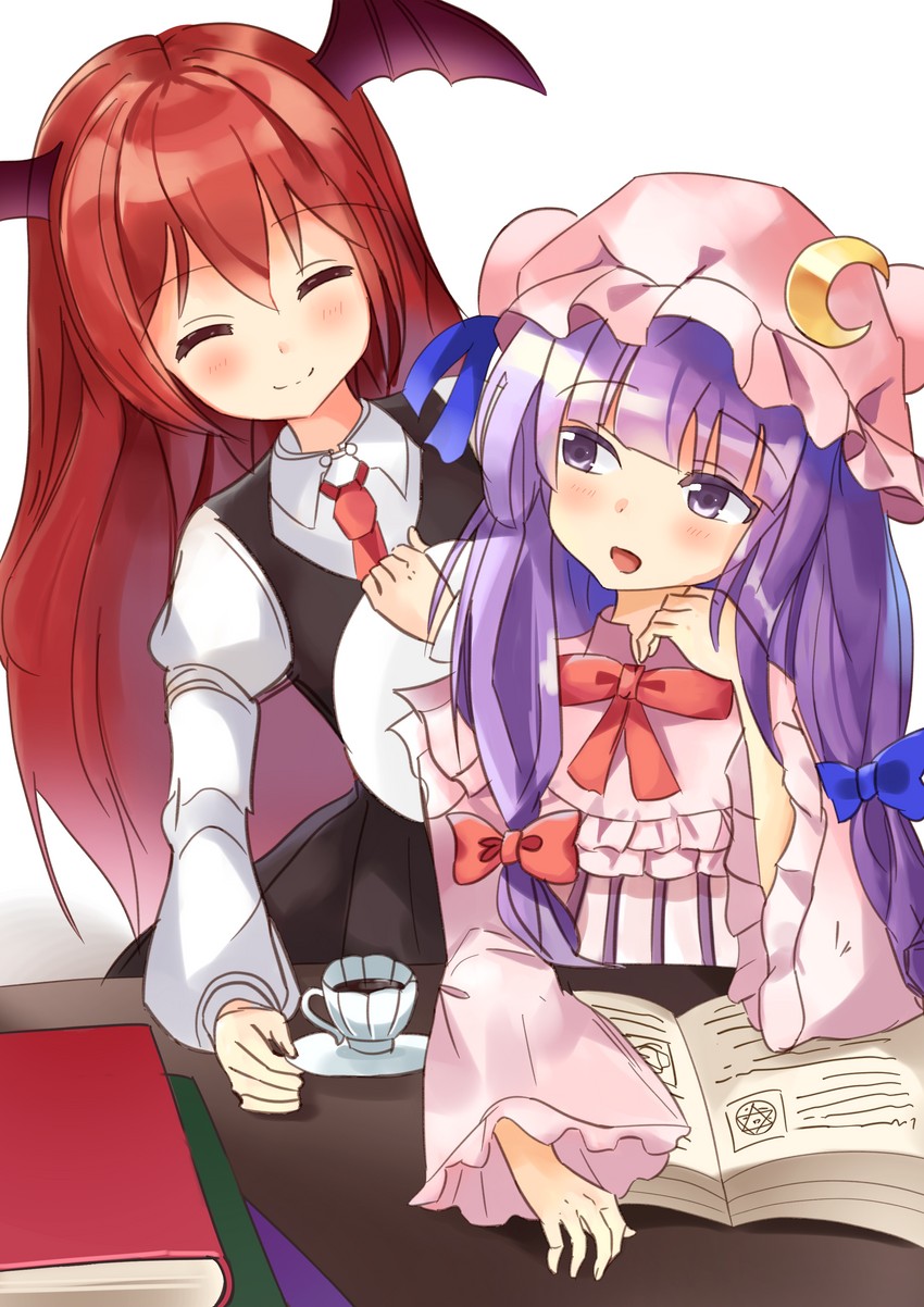 patchouli knowledge and koakuma (touhou) drawn by satori_(kxdm8872)