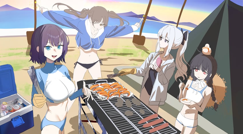 miyu, miyako, saki, and moe (blue archive) drawn by ziki_(gkdlfnzo1245)