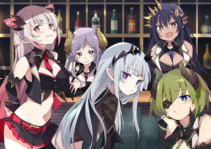 suou patra, saionji mary, sekishiro mico, shimamura charlotte, and sougetsu eli (nanashi inc. and 1 more) drawn by ixy