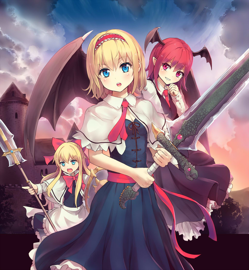 alice margatroid, koakuma, and shanghai doll (touhou) drawn by culter