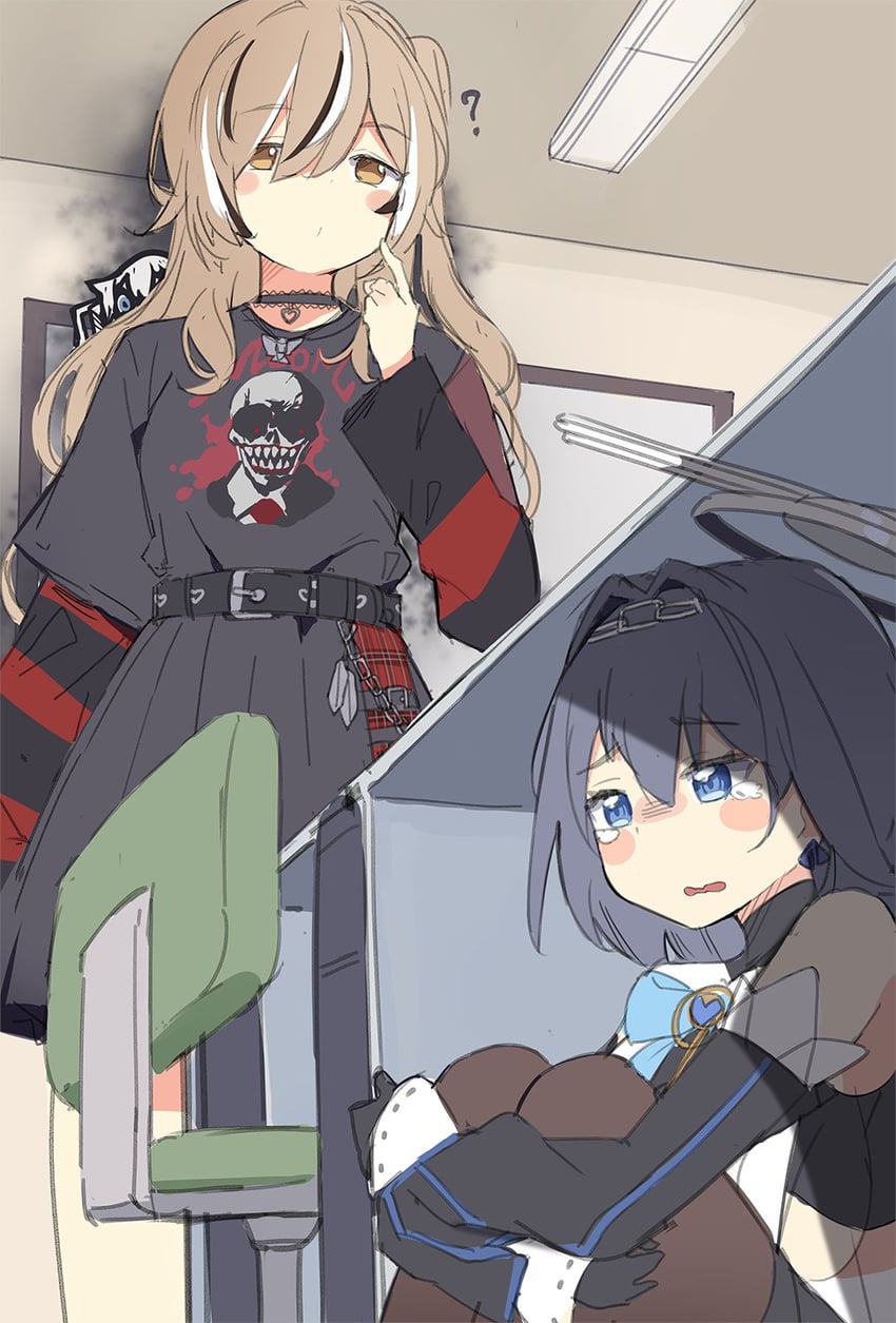 ouro kronii, nanashi mumei, nightmare, and spiderchama (hololive and 1 more) drawn by orobou