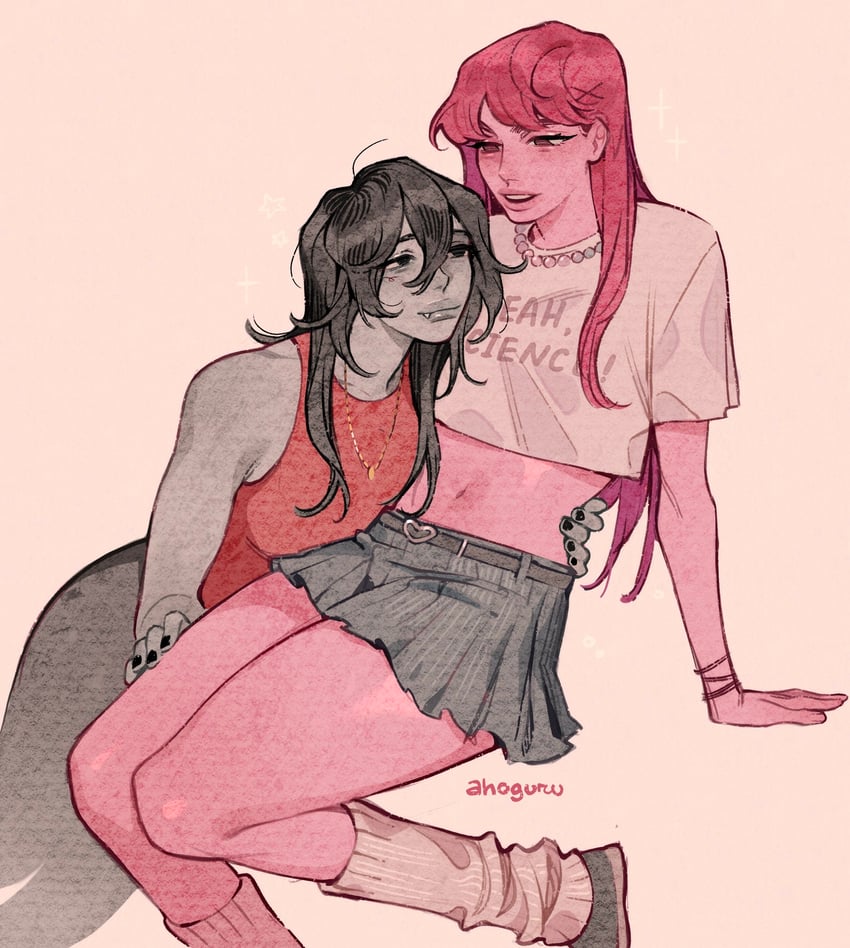 marceline abadeer and princess bonnibel bubblegum (adventure time) drawn by ahageao49