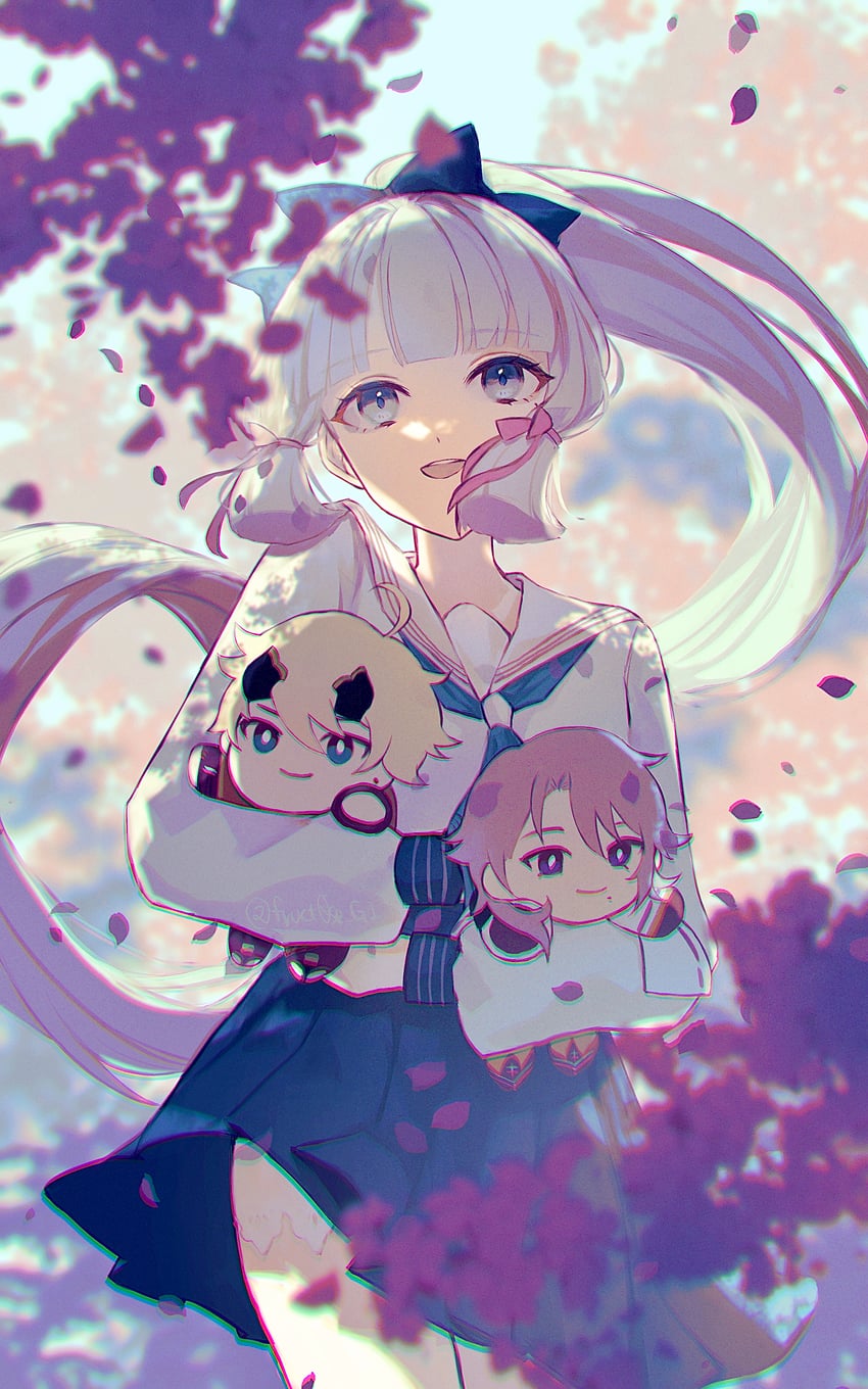 kamisato ayaka, kamisato ayato, and thoma (genshin impact) drawn by fruct0se_fa