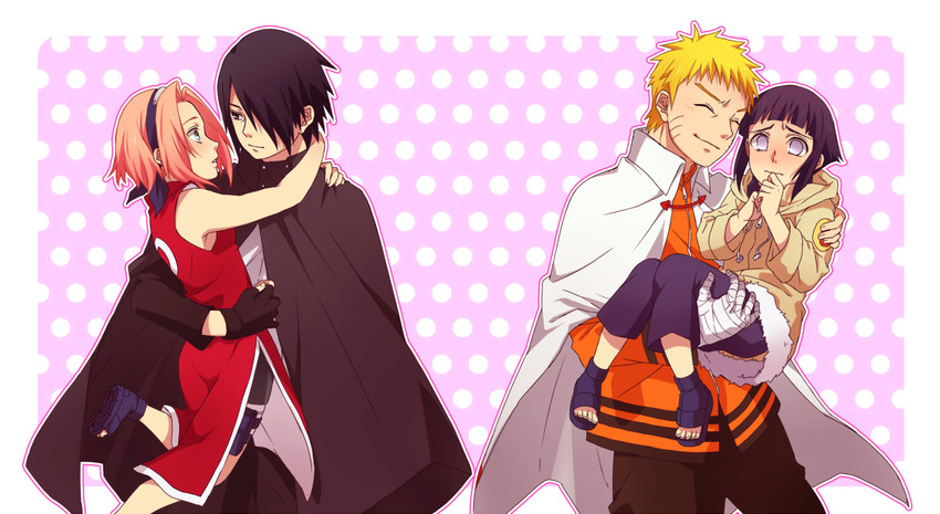 haruno sakura, uzumaki naruto, hyuuga hinata, and uchiha sasuke (naruto) drawn by takaichi_(as121)