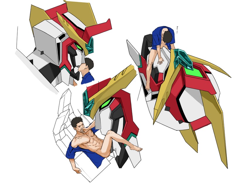 ao isami and bravern (yuuki bakuhatsu bang bravern) drawn by xylo_bee