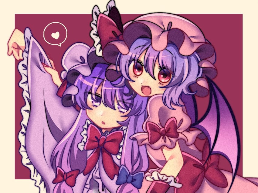 remilia scarlet and patchouli knowledge (touhou) drawn by tsugomori_(remilia0398)