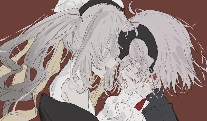 jeanne d'arc alter, marie antoinette, and marie antoinette alter (fate and 1 more) drawn by lplplup