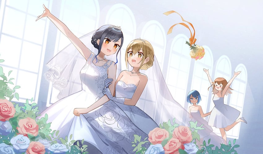 shiraishi an, azusawa kohane, hanasato minori, and kiritani haruka (project sekai) drawn by qi'e_(penguin)