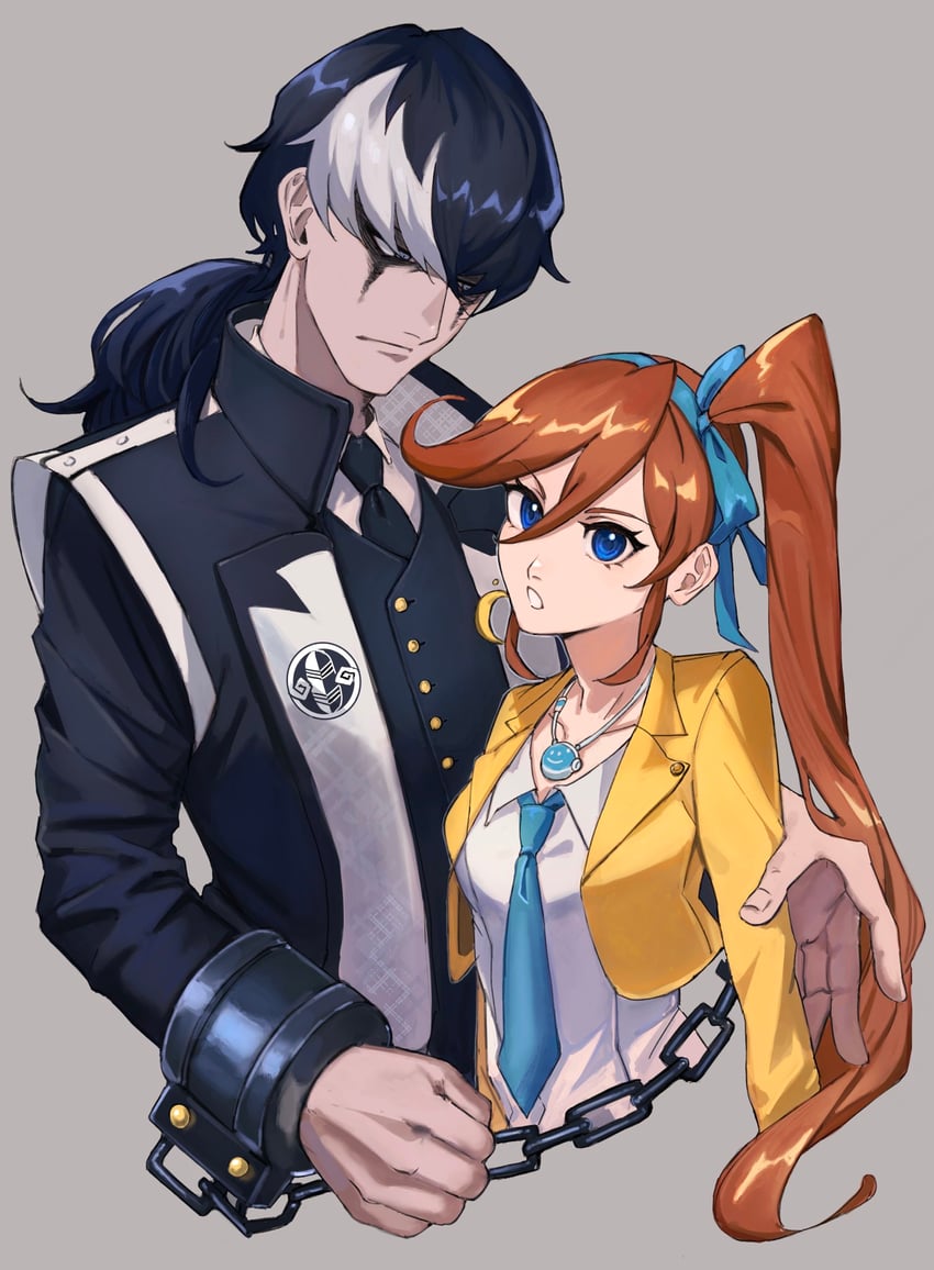 athena cykes and simon blackquill (ace attorney) drawn by cross_shark