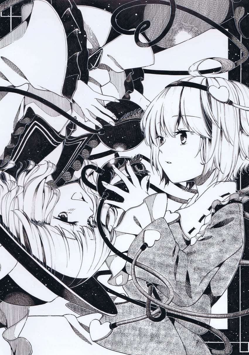 komeiji koishi and komeiji satori (touhou) drawn by hajime_gura