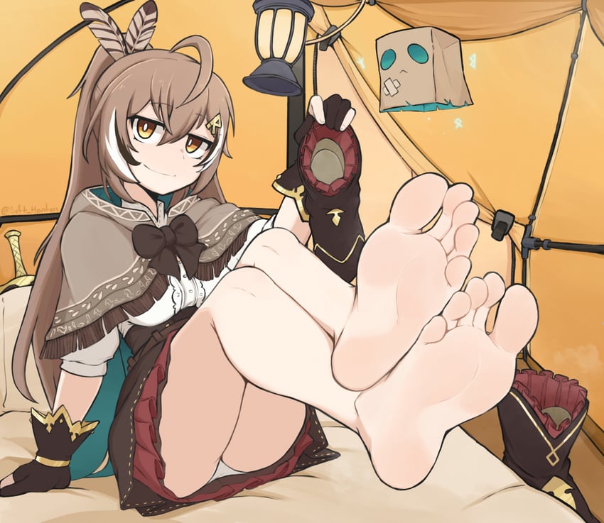 nanashi mumei and friend (hololive and 1 more) drawn by softhanten