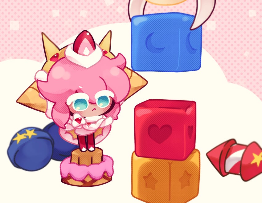 strawberry crepe cookie (cookie run and 2 more) drawn by b4c5ce