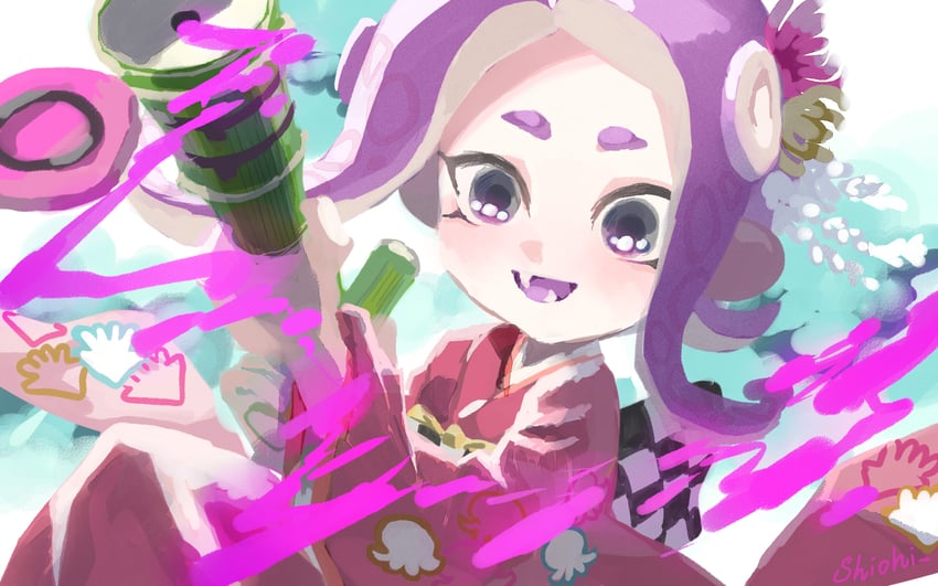 octoling player character and octoling girl (splatoon) drawn by shiohi