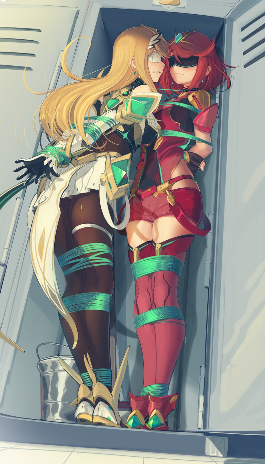 pyra and mythra (xenoblade chronicles and 2 more) drawn by cad_(caddo)