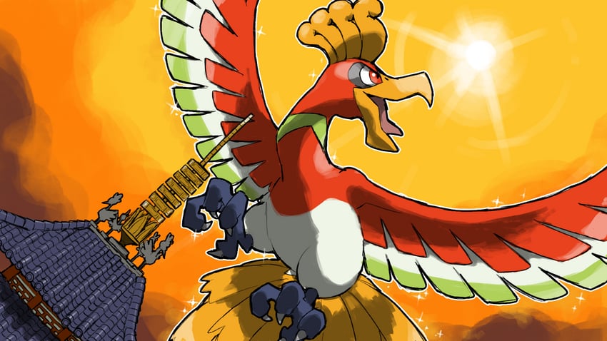 ho-oh (pokemon and 1 more) drawn by blacknirrow