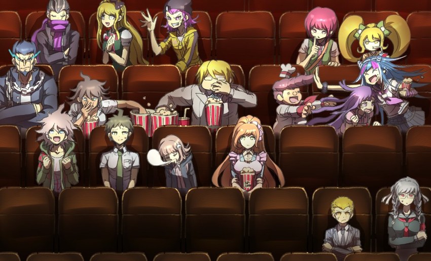 nanami chiaki, komaeda nagito, hinata hajime, tsumiki mikan, mioda ibuki, and 12 more (danganronpa and 3 more) drawn by youko-shima