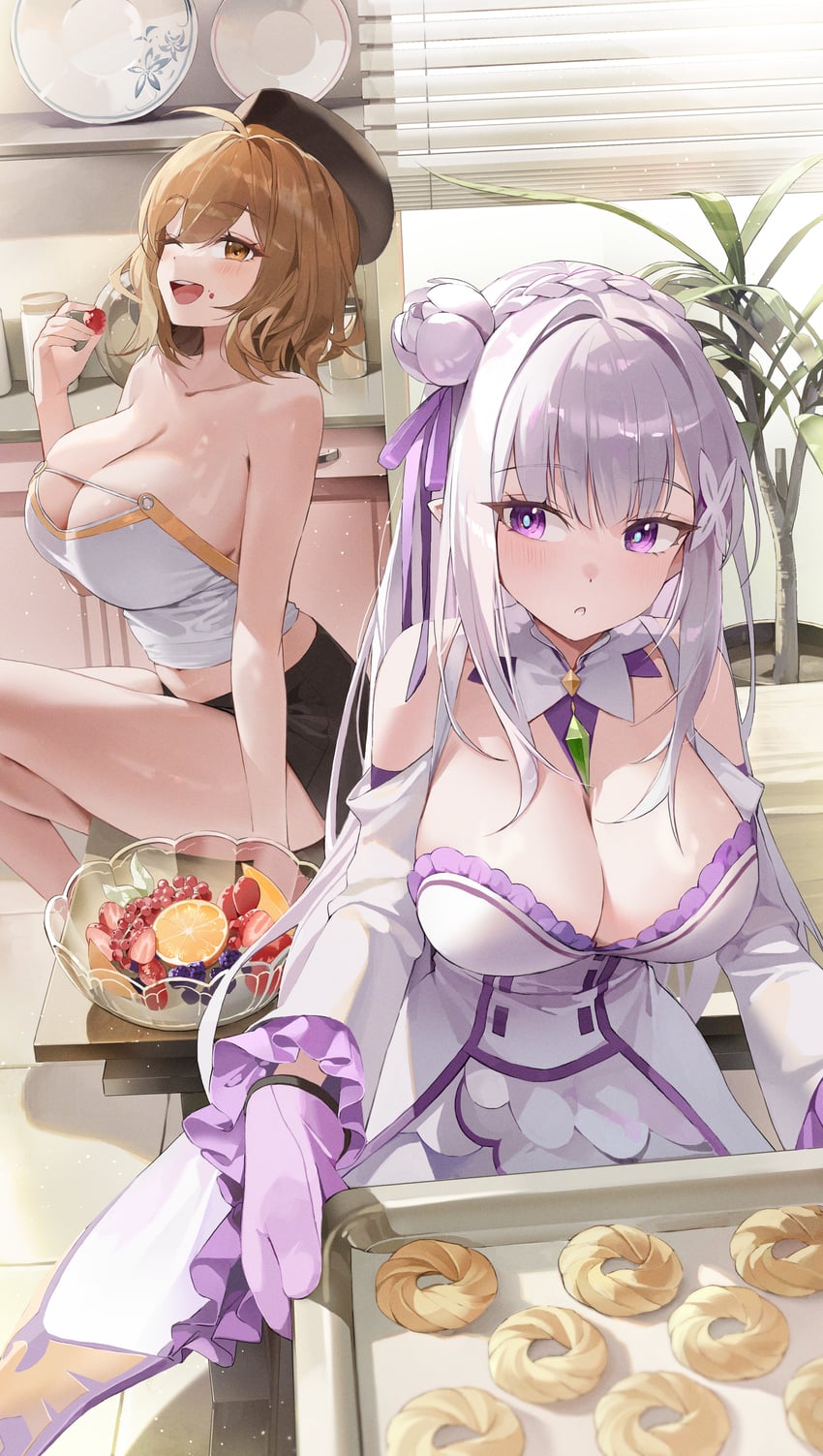 emilia and anis (goddess of victory: nikke and 1 more) drawn by choyeon