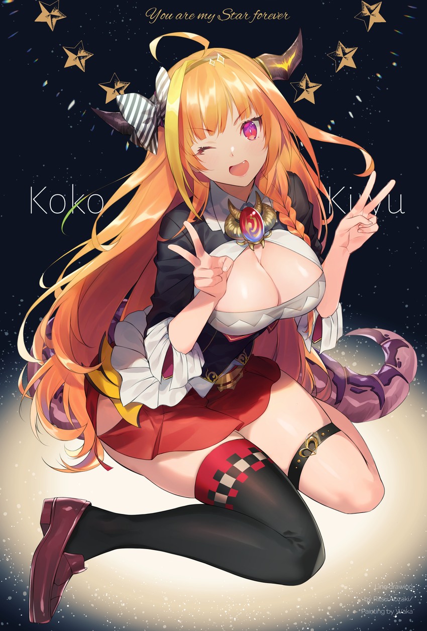 kiryu coco (hololive) drawn by ringo_ame and waka_(wkmtr)