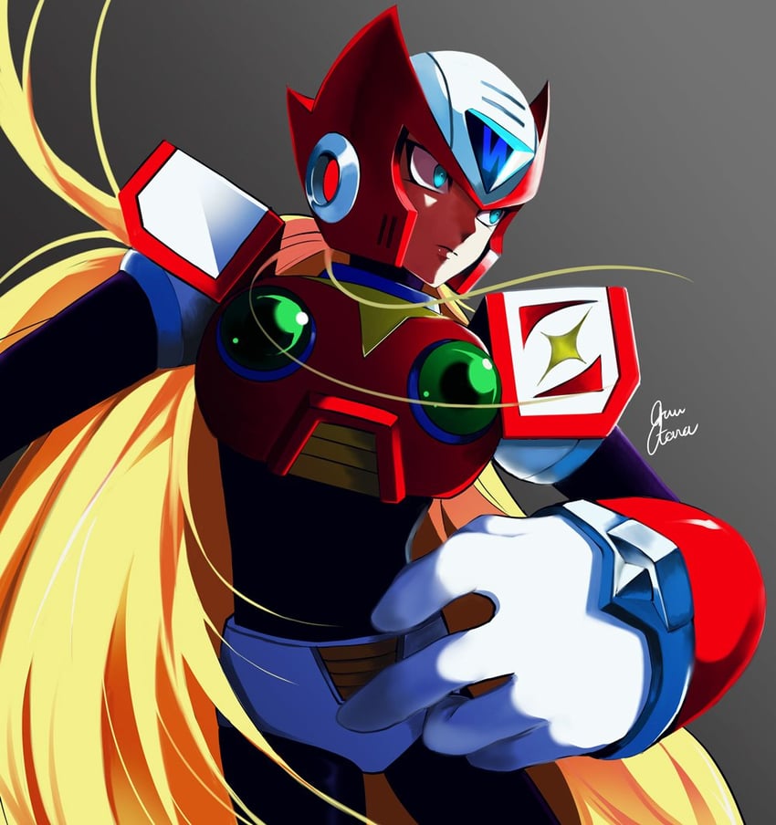 zero (mega man and 1 more) drawn by guutara