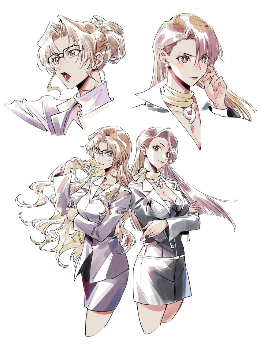 mia fey and kisaki eri (ace attorney and 1 more) drawn by hun_(endlesslovehikaru)