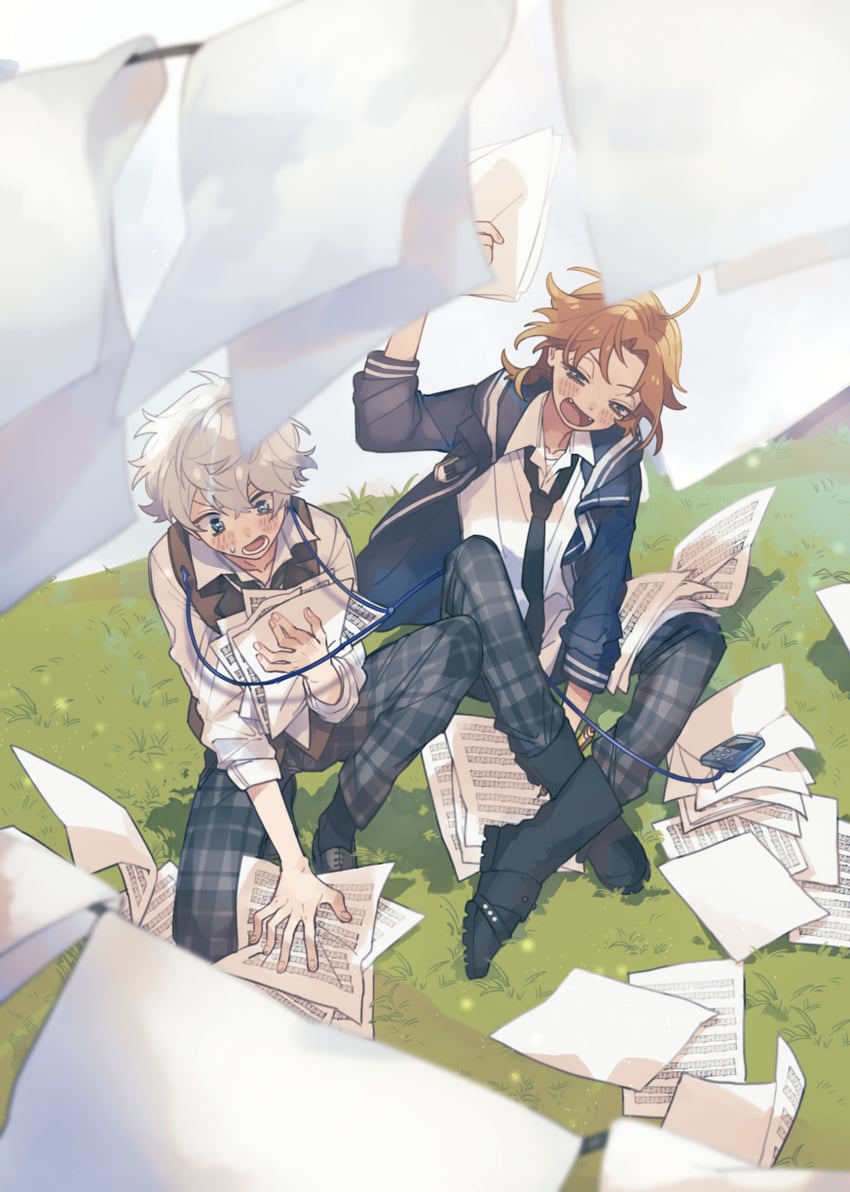 tsukinaga leo and sena izumi (ensemble stars!) drawn by tt_8ru