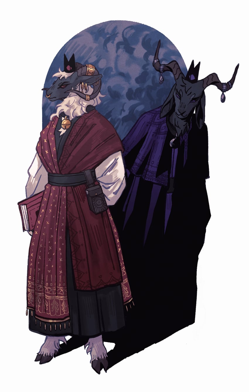 the lamb, red crown, and the goat (cult of the lamb) drawn by valdrift