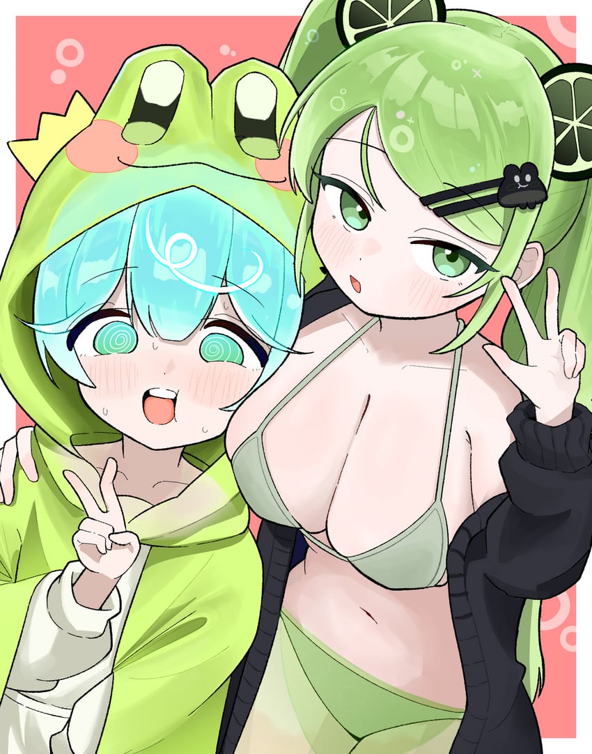 peppermint cookie and lime cookie (cookie run and 1 more) drawn by captain_poop3