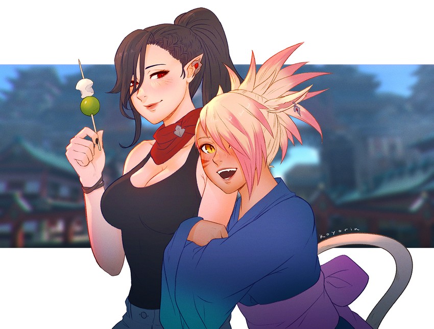warrior of light and hilda ware (final fantasy and 1 more) drawn by koyorin