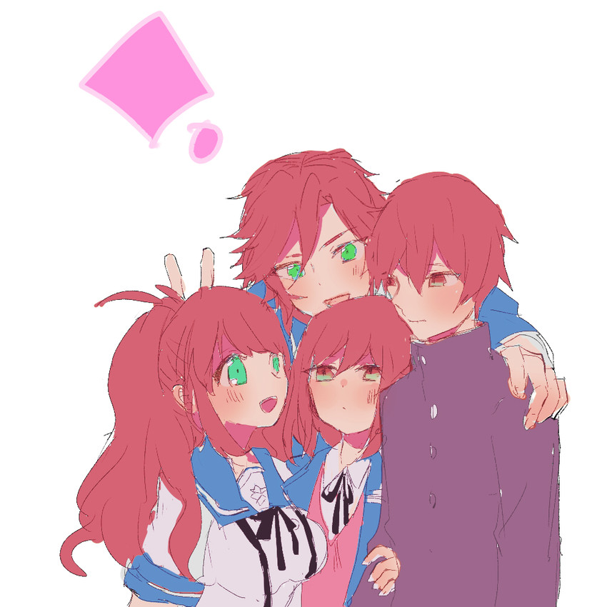 anzu, mikejima madara, protagonist, and minami natsumi (ensemble stars! and 1 more) drawn by mrmj524