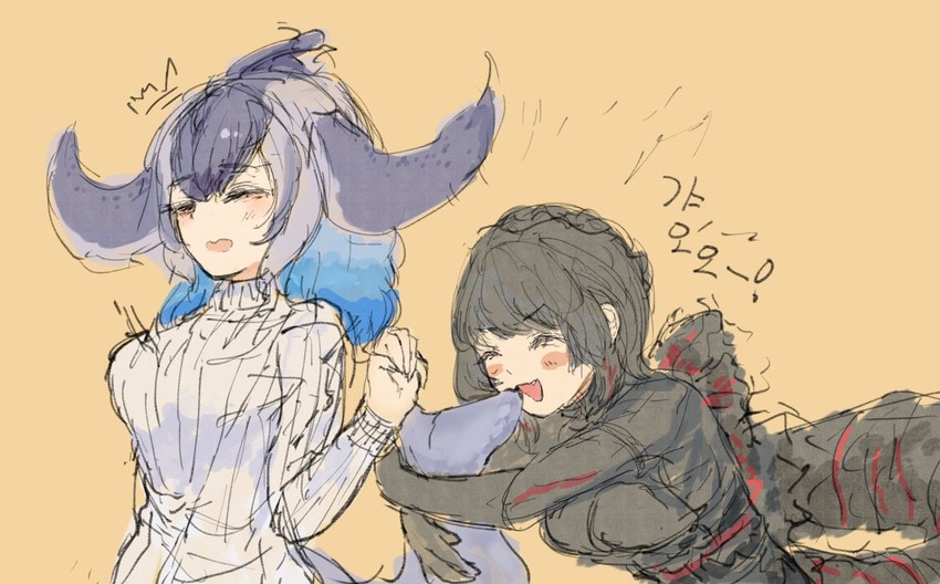 godzilla and blue whale (kemono friends and 2 more) drawn by dnsdltkfkd