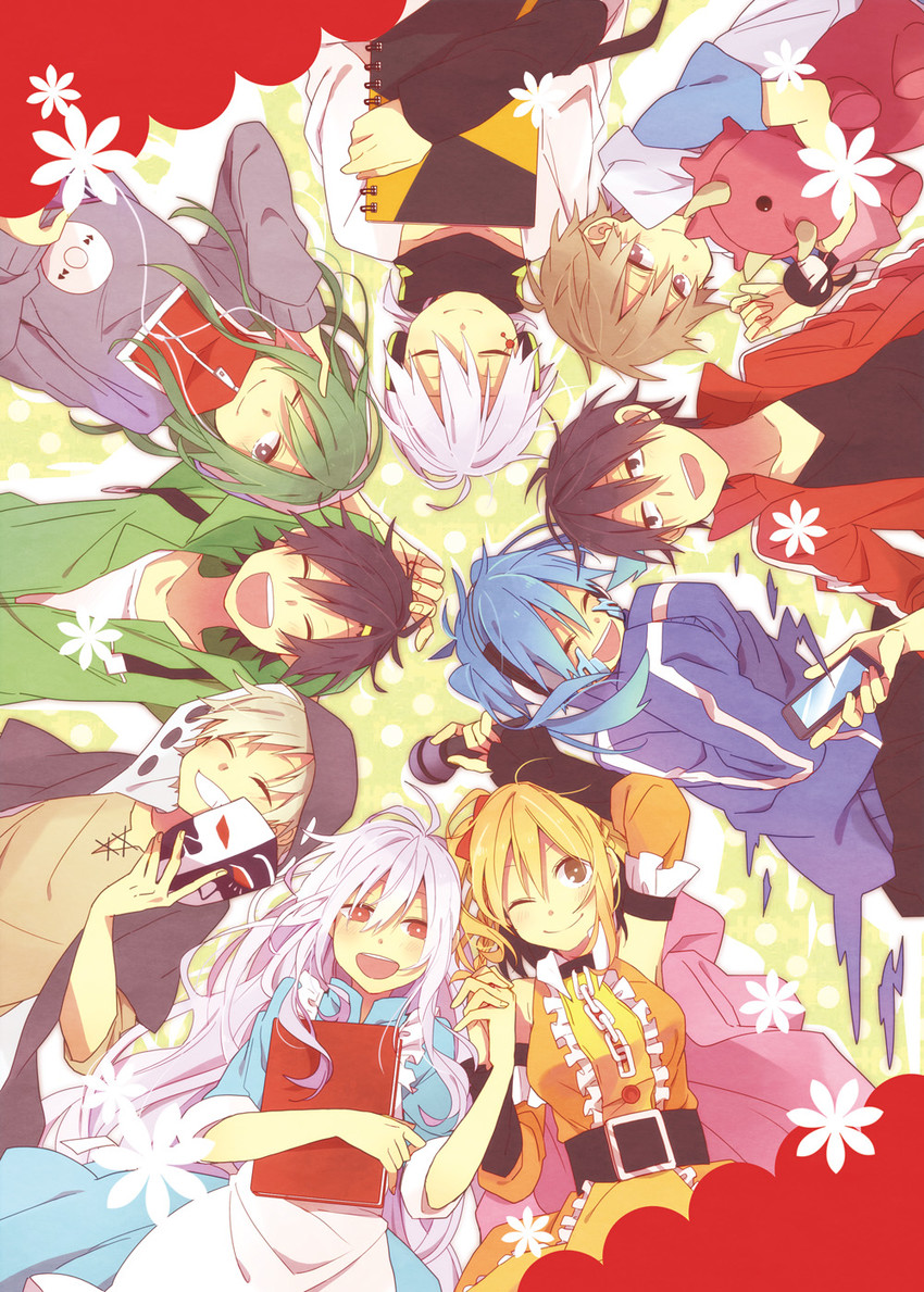 kozakura marry, kisaragi shintarou, kido tsubomi, ene, kano shuuya, and 5 more (kagerou project) drawn by suzumi_(fallxalice)