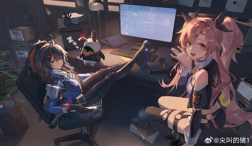 nicole demara, zhu yuan, and eous (zenless zone zero) drawn by jian_jiao_de_zhu
