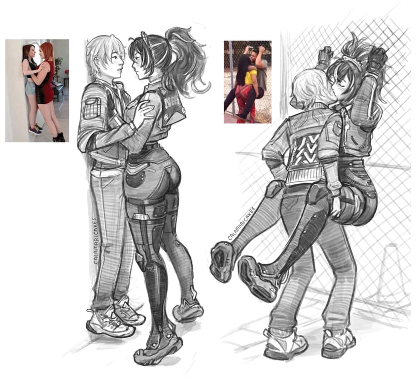 wise and zhu yuan (zenless zone zero) drawn by calamari_cakes