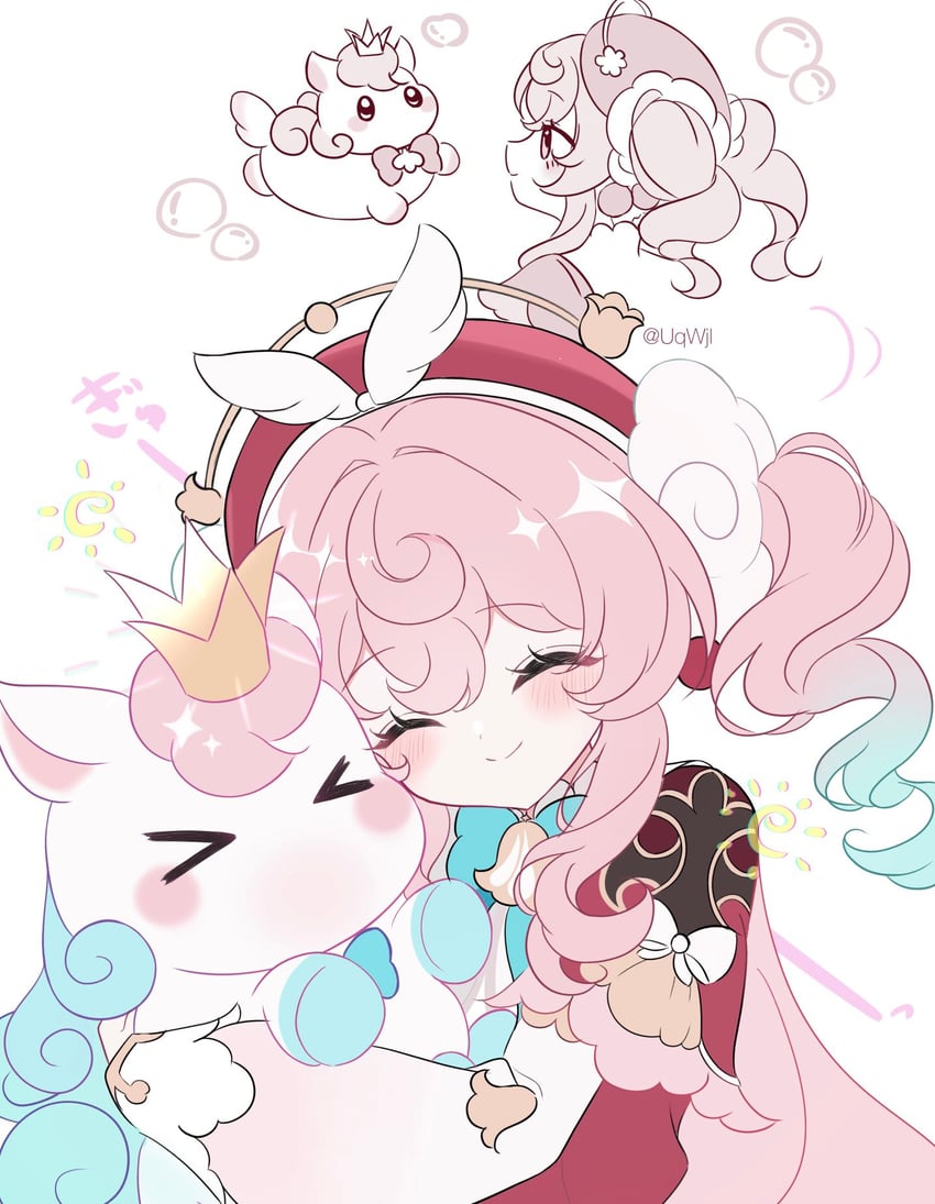 hyacine and little ica (honkai and 1 more) drawn by shino_(uqwjl)