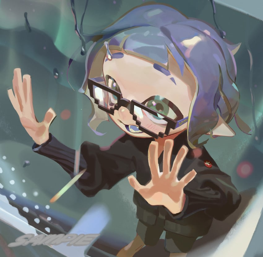 inkling player character and inkling girl (splatoon) drawn by acuteghost