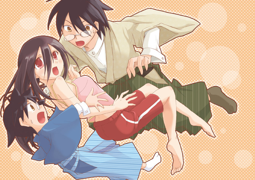 itoshiki nozomu, komori kiri, and itoshiki majiru (sayonara zetsubou sensei) drawn by rusty_crane