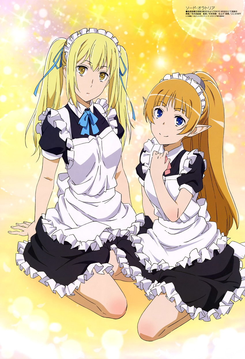 aiz wallenstein and lefiya viridis (megami magazine and 2 more) drawn by hiyamizu_yukie