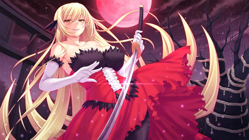 oshino shinobu and kiss-shot acerola-orion heart-under-blade (monogatari) drawn by miyai_sen