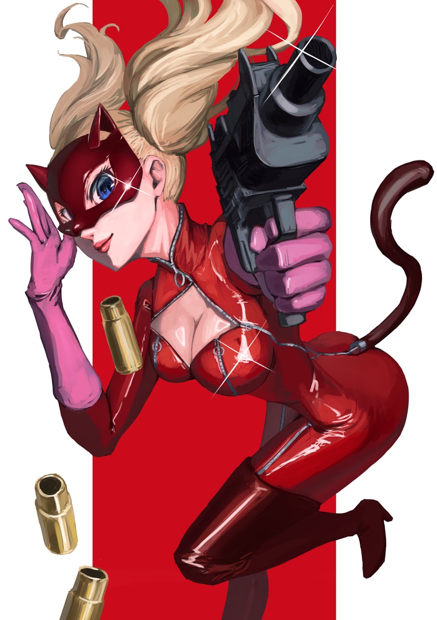 takamaki anne and panther (persona and 1 more) drawn by ponaponyo