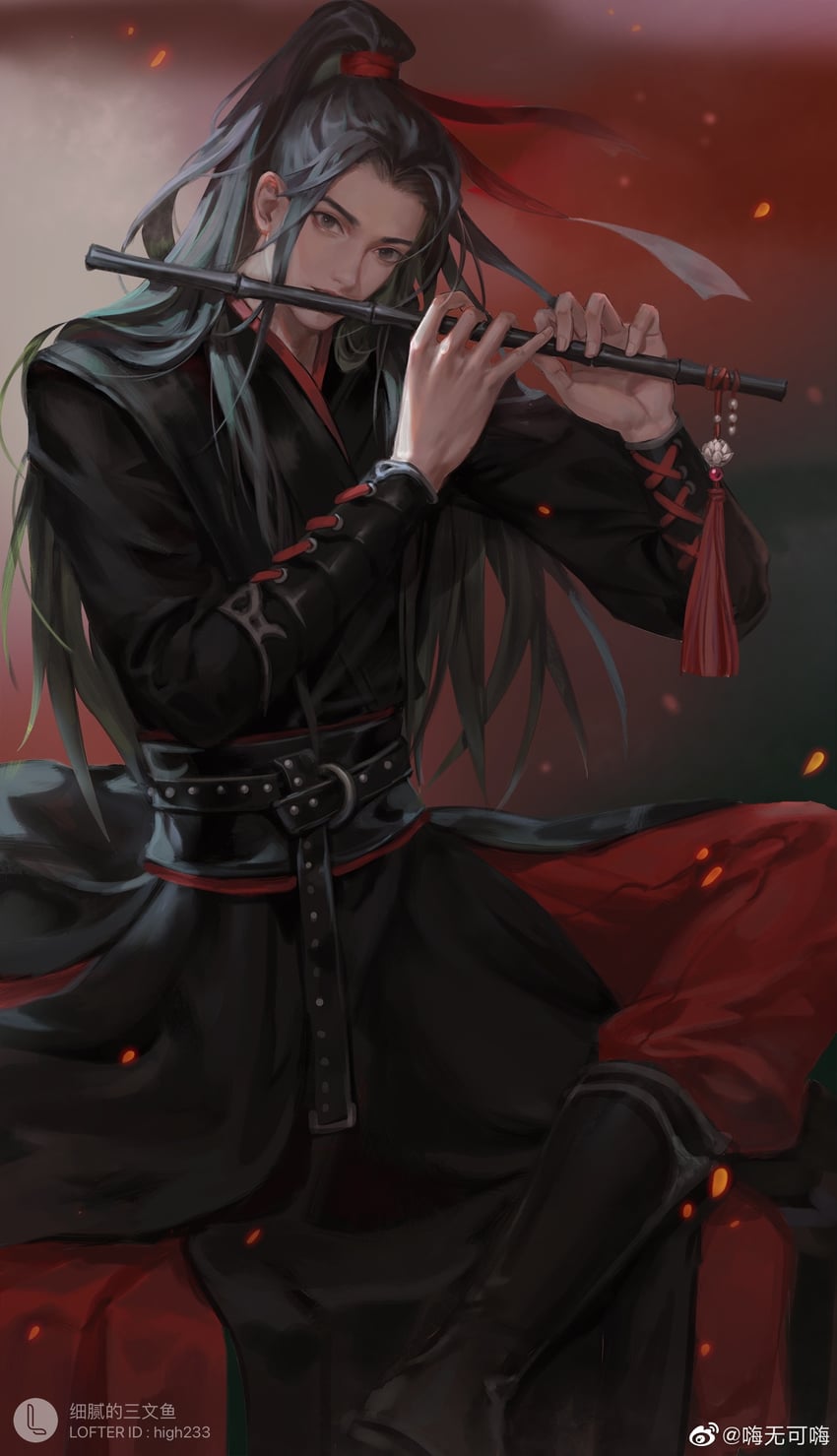 wei wuxian and sean xiao (modao zushi and 1 more) drawn by haiwu_kehai
