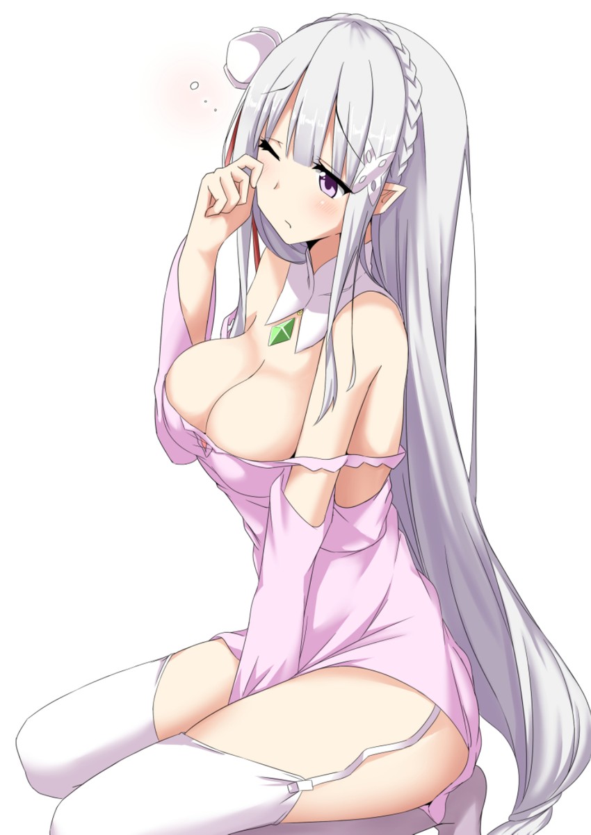 emilia (re:zero kara hajimeru isekai seikatsu) drawn by minato_yoshihiro