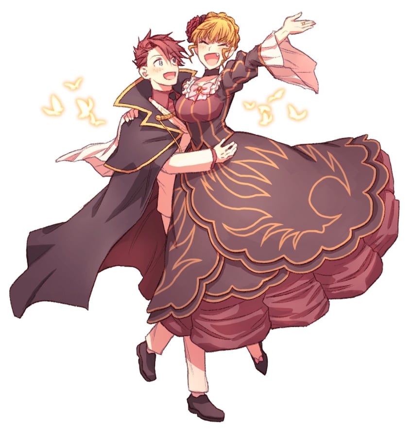 beatrice and ushiromiya battler (umineko no naku koro ni) drawn by hswoimuxk0pwr0h_(bbdan)
