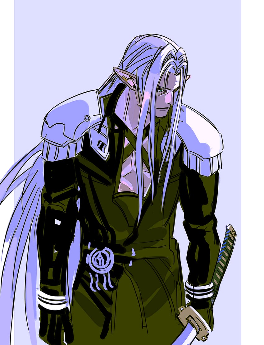 sephiroth (final fantasy and 3 more) drawn by newb_ff7r
