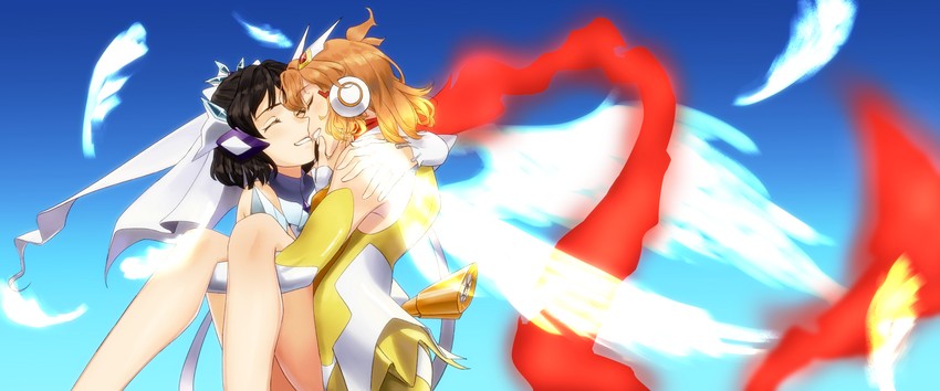 tachibana hibiki and kohinata miku (senki zesshou symphogear) drawn by minori_(ernte_c)