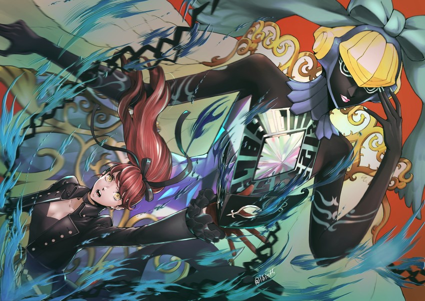 yoshizawa kasumi, violet, and cendrillon (persona and 2 more) drawn by hi_(ibisf5umauma)